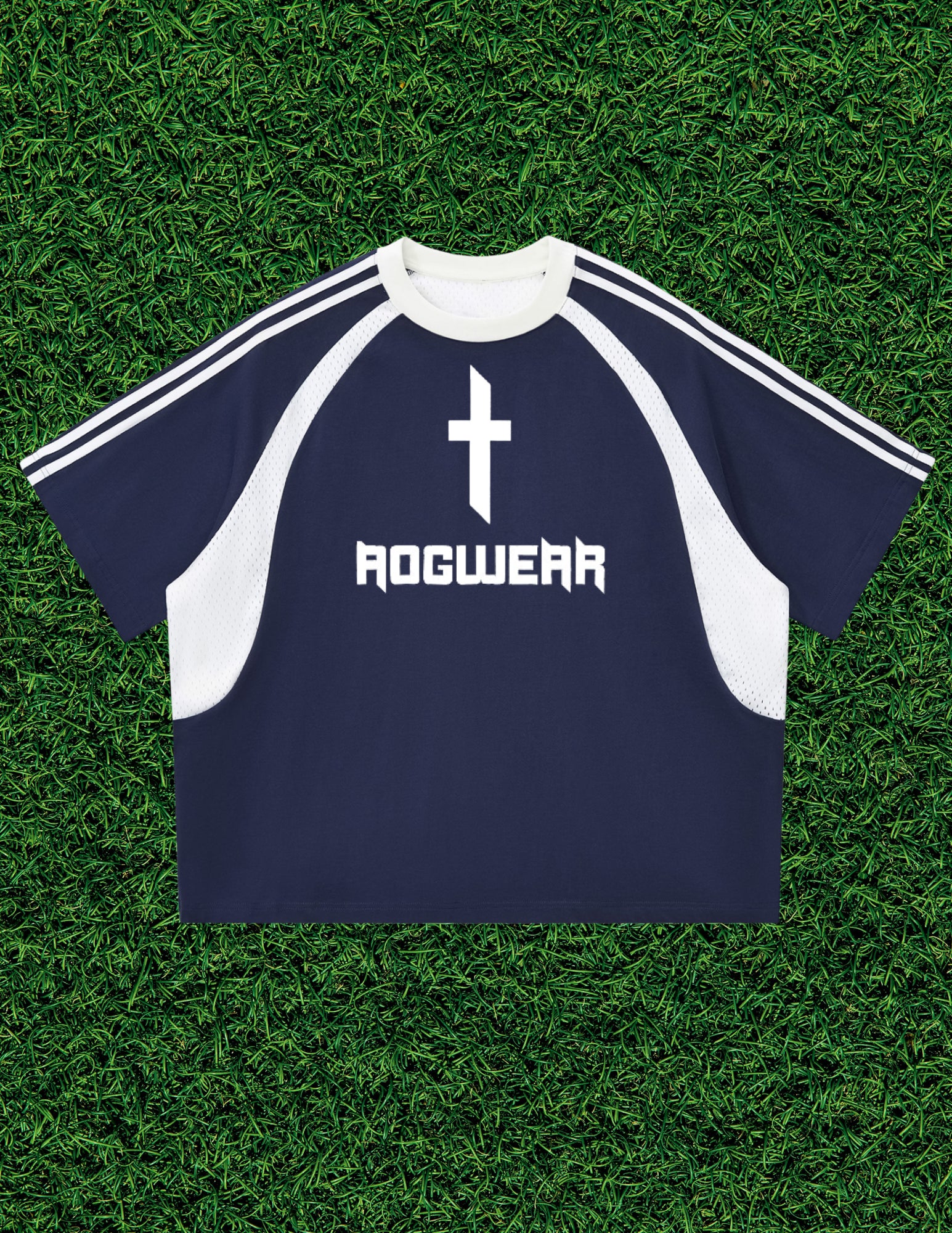 AOGWEAR "JESUS SAVES" IN JAPANESE. JERSEY MESH STYLE.