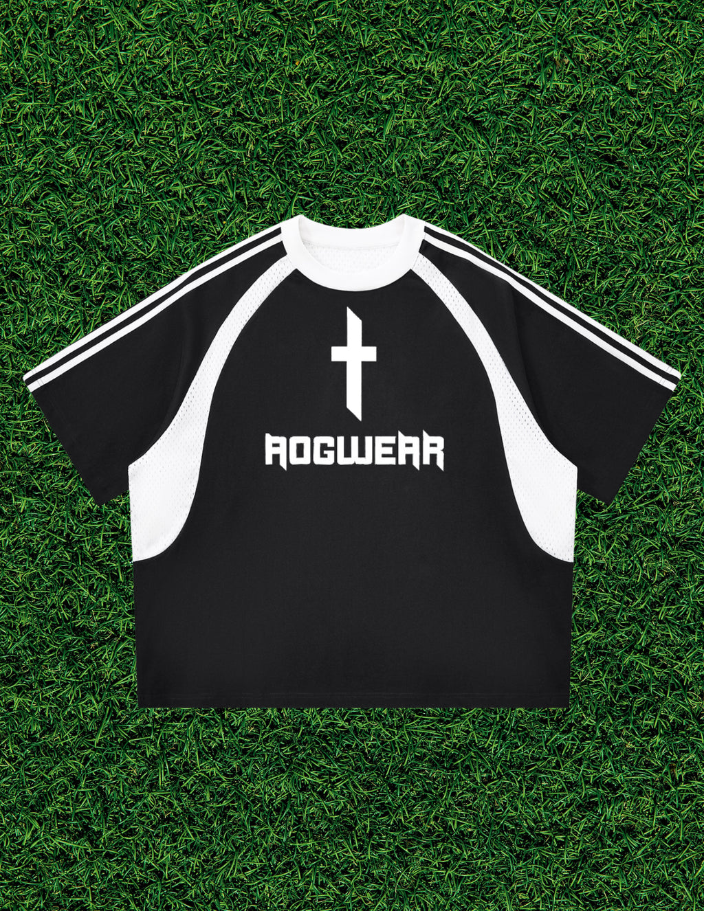 AOGWEAR "JESUS SAVES" IN JAPANESE. JERSEY MESH STYLE.