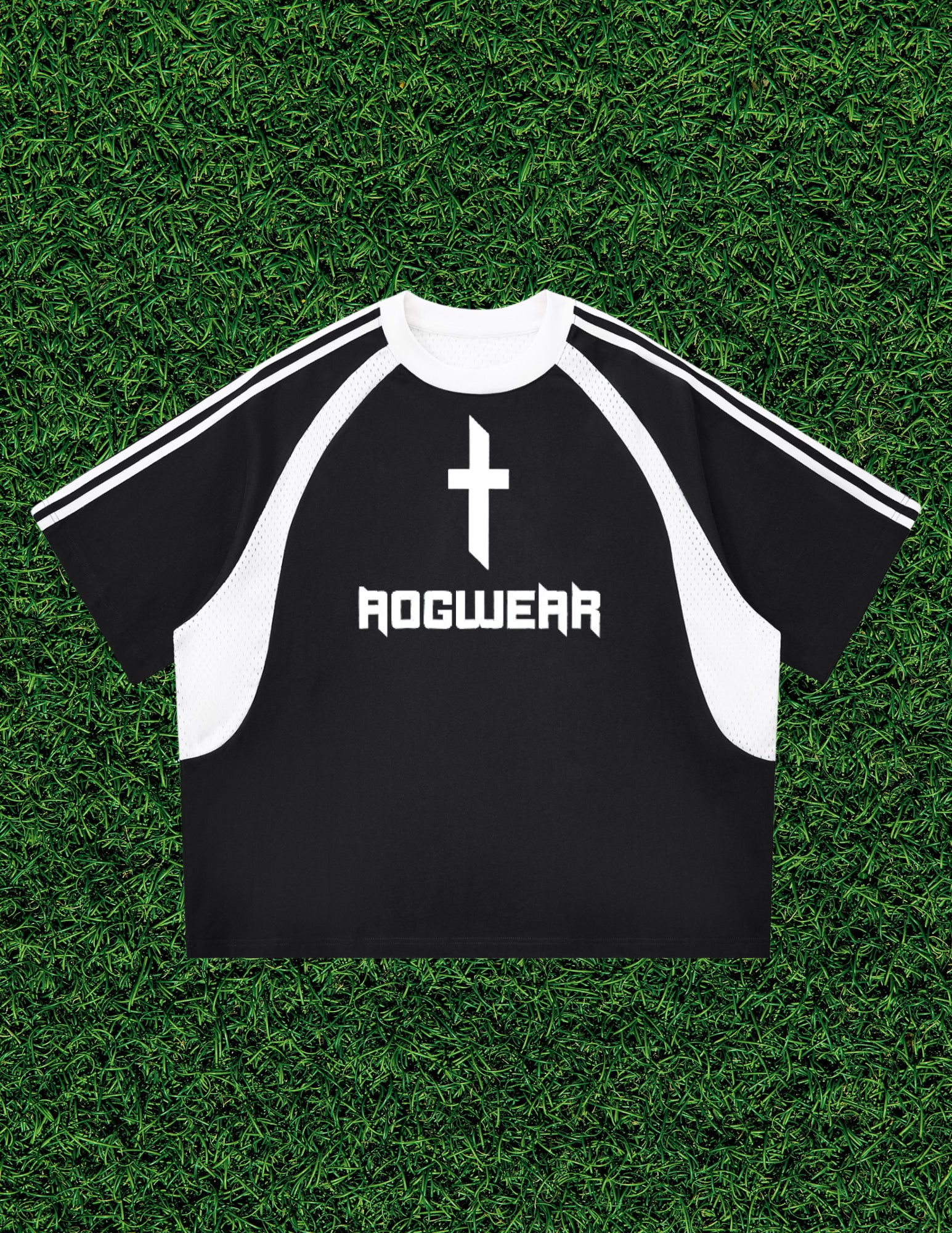 AOGWEAR "JESUS SAVES" IN JAPANESE. JERSEY MESH STYLE.