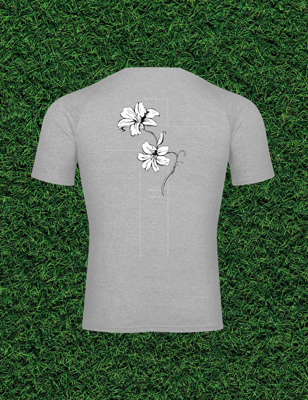 AOGWEAR "BLOSSOM LIKE A LILY" PERFORMANCE SHORT SLEEVE T-SHIRT.