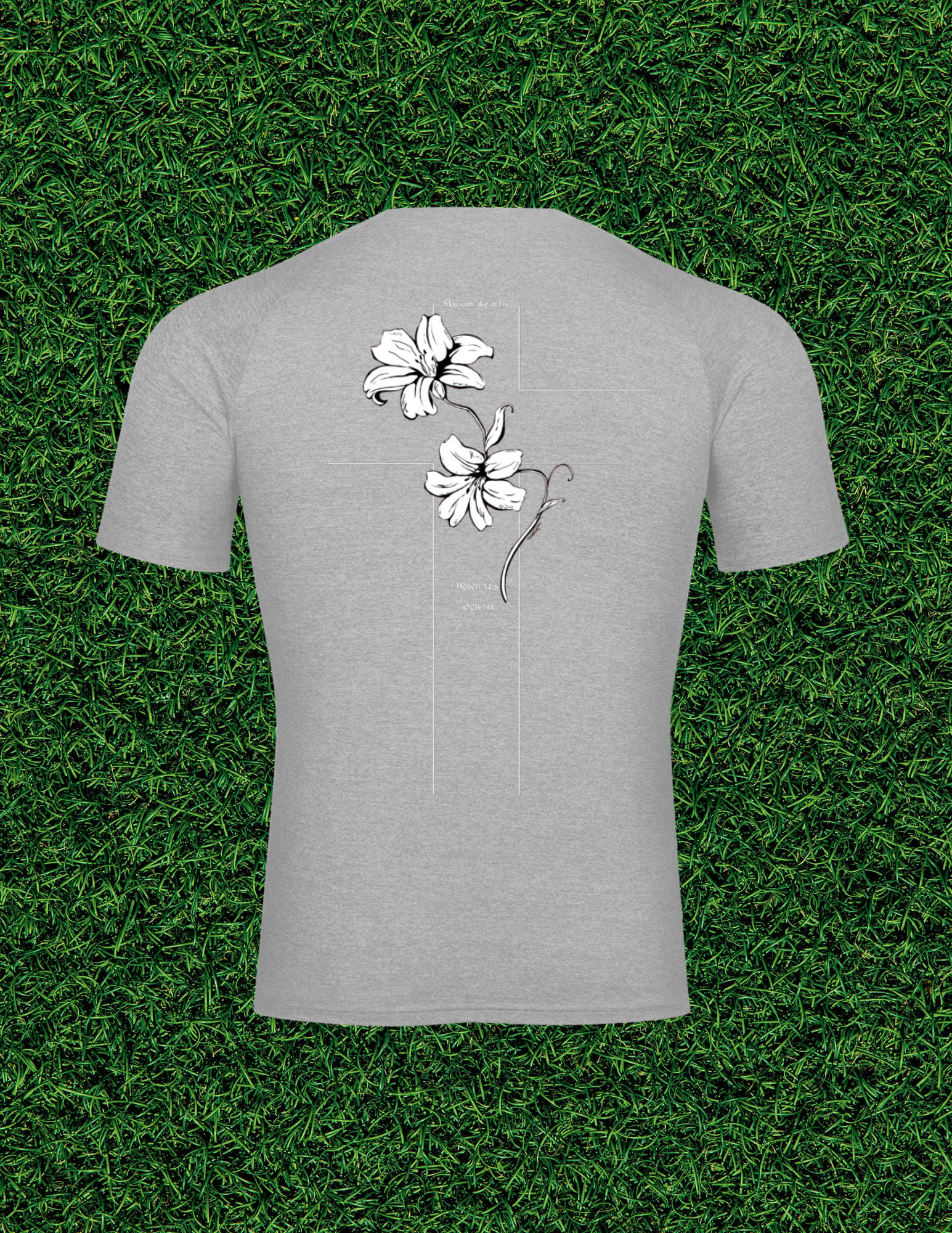 AOGWEAR "BLOSSOM LIKE A LILY" PERFORMANCE SHORT SLEEVE T-SHIRT.
