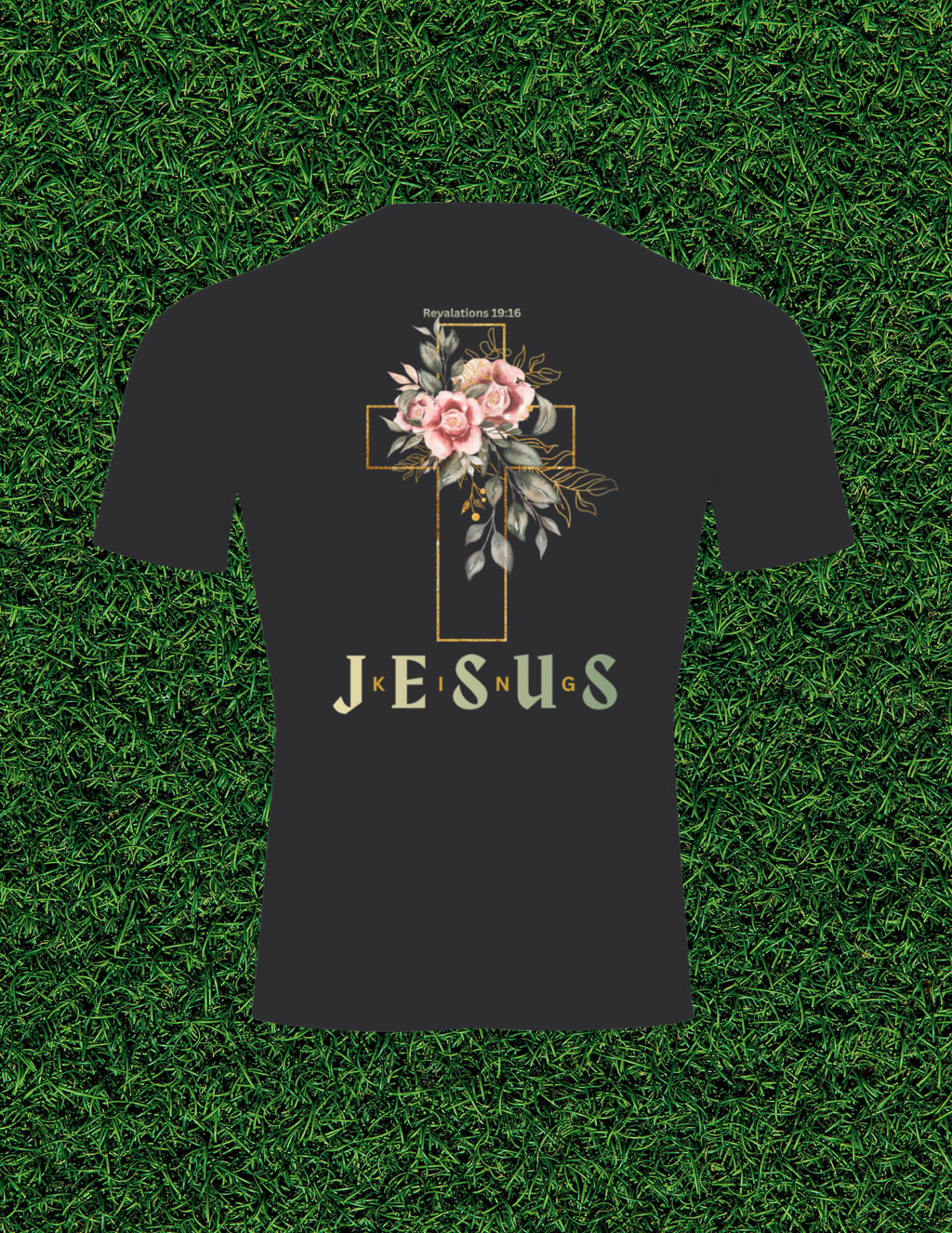 AOGWEAR "JESUS IS KING" PERFORMANCE SHORT SLEEVE T-SHIRT.