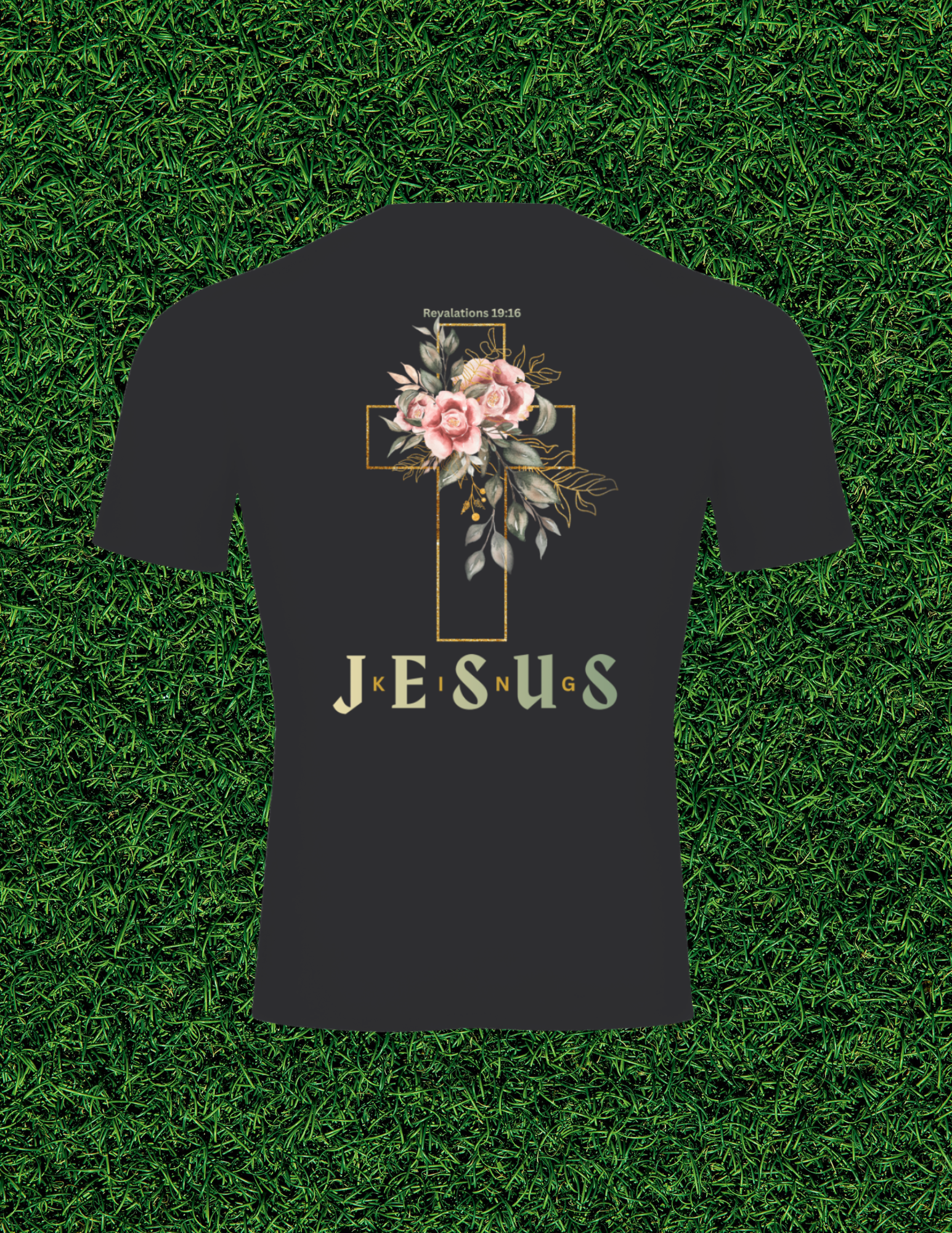 AOGWEAR "JESUS IS KING" PERFORMANCE SHORT SLEEVE T-SHIRT.