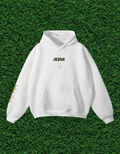 AOGWEAR "JESUS IS THE WAY" STREETWEAR OVERSIZED FLEECE HOODIE DESIGN EDITION. (WHITE)