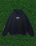 AOGWEAR "JESUS IS THE WAY" STREETWEAR OVERSIZED FLEECE HOODIE DESIGN EDITION. (BLACK)